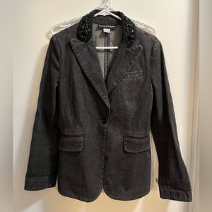 Nygard - Black Denim Blazer with Beaded Collar